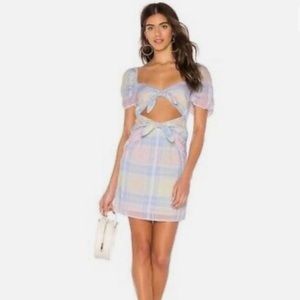 Lovers + Friends Corbin plaid cutout dress